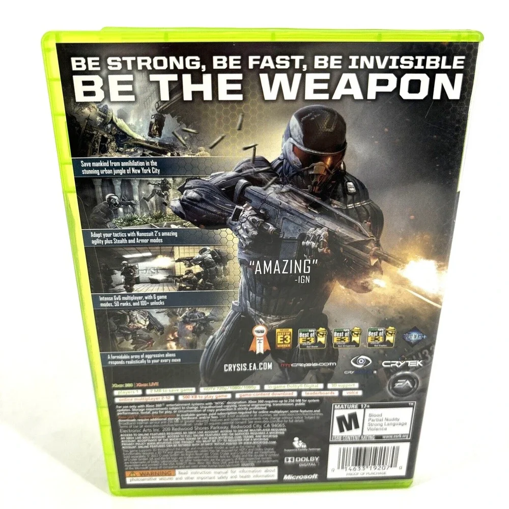 Crysis 2 (Microsoft‎ Xbox 360, 2011) Complete w Manual